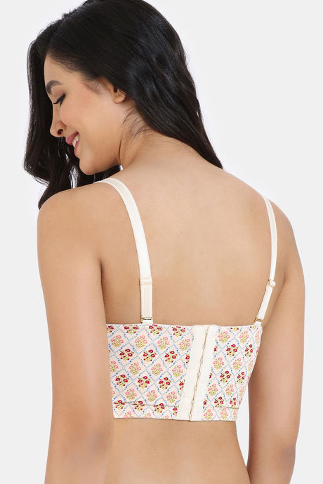 Zivame X Monisha Jaising Padded Wired Medium Coverage Strapless Bra - Ecru Bouquet Print — image 2